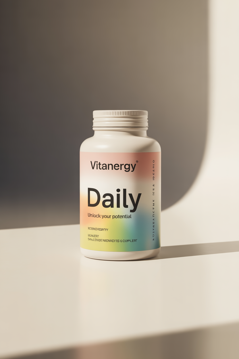 Vitanergy Daily supplement bottle with balanced energy complex